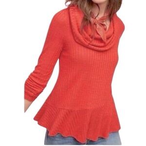Maeve by Anthropologie Red Cowl Neck Sweater